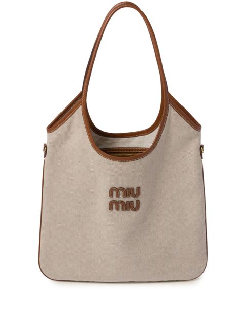 miu miu canvas tote bag